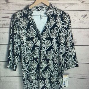 Black and White Patterned Blouse